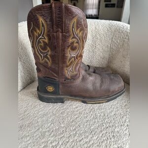 Justin WK4625 Comp Toe Waterproof Work Boots ASTM F2413-11 EH Brown Men's 11D